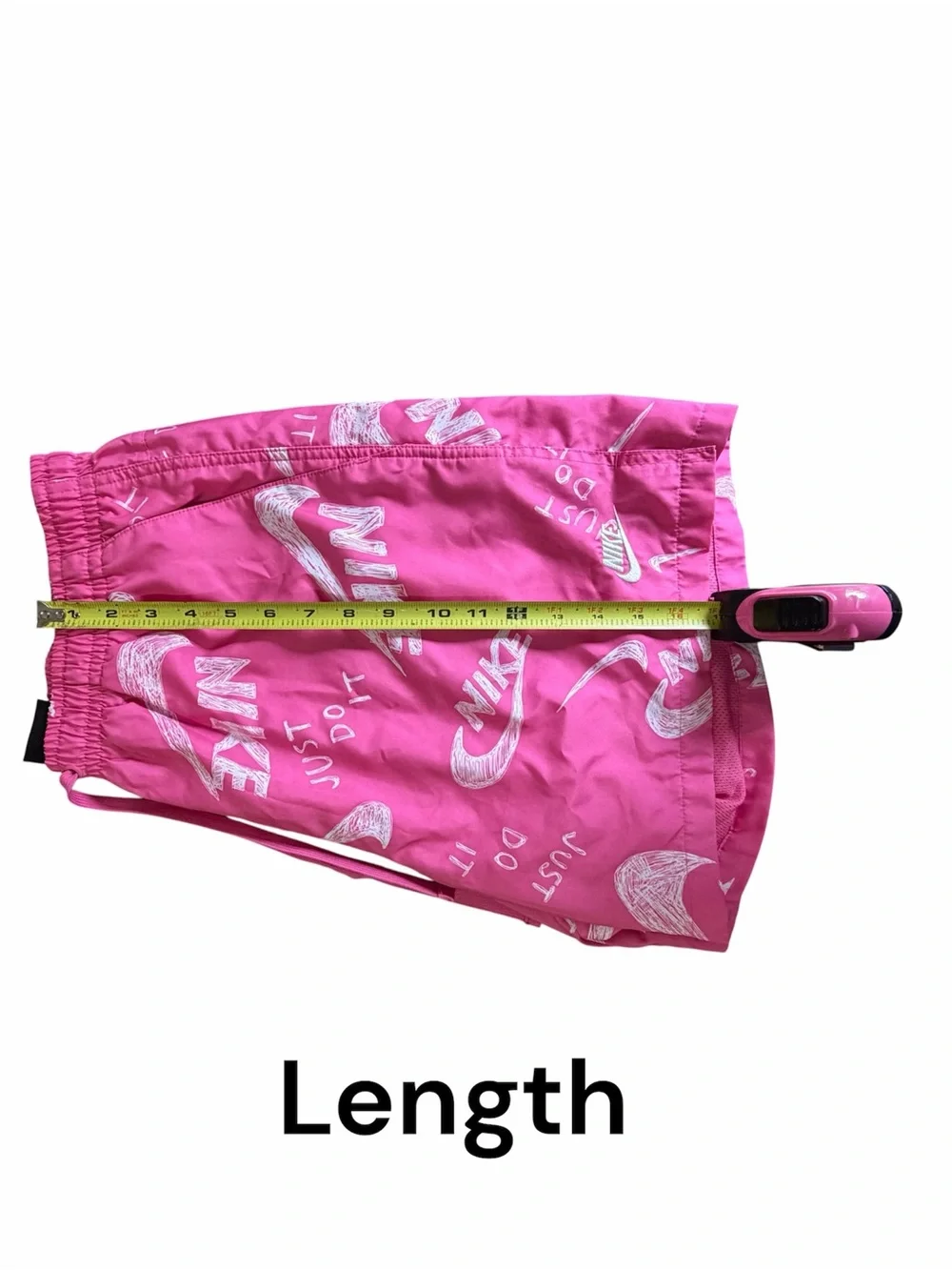 Nike Men’s Pink Allover Logo Athletic Shorts